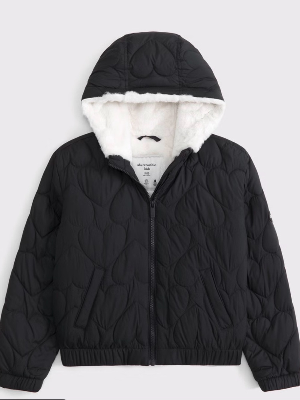NWT Abercrombie Kids Quilted Fleece Lined Puffer Jacket Sz 9/10 Snow School